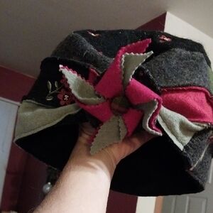 Ooak Handmade Felted Wool Patchwork Hat